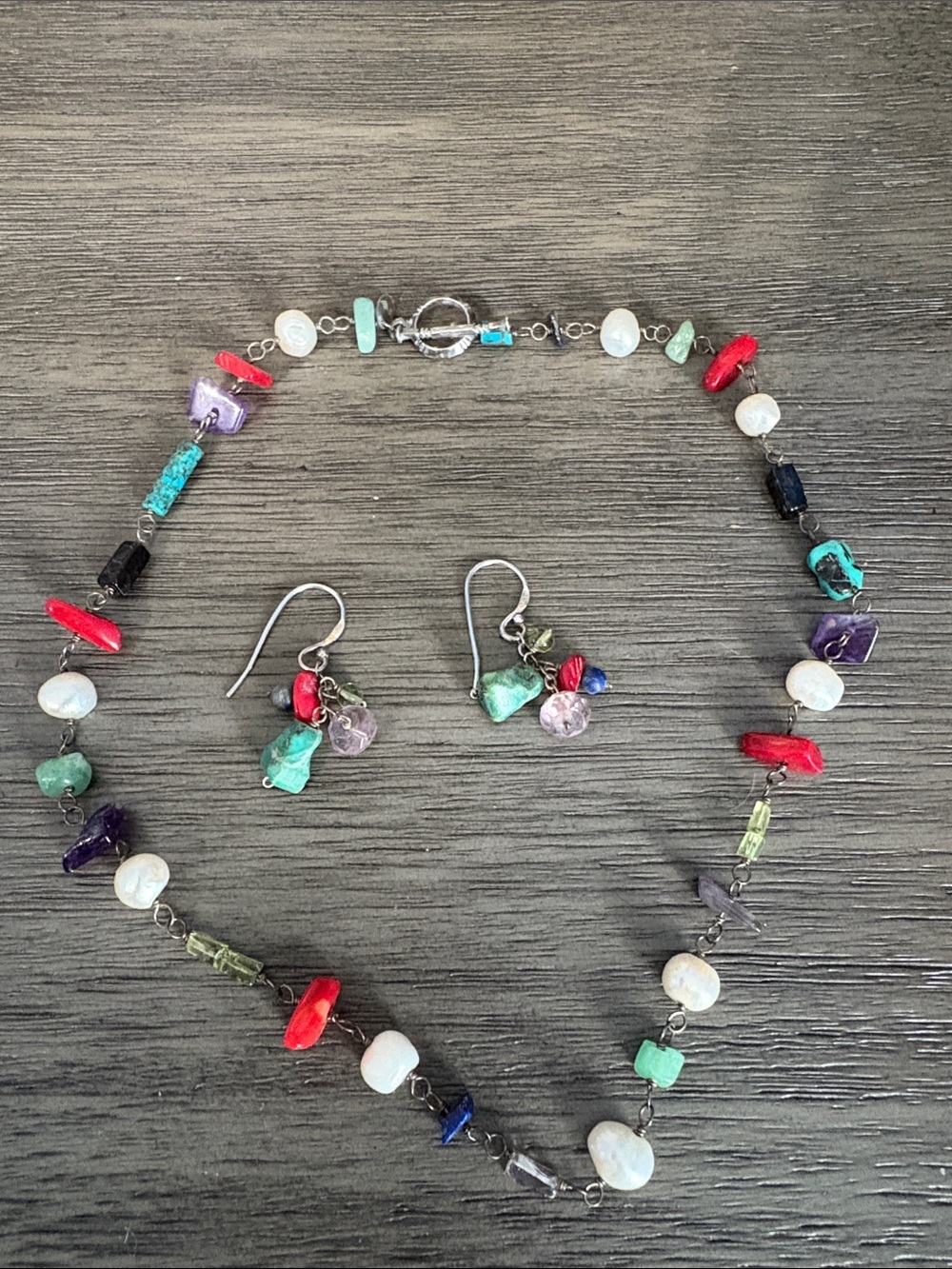 Vintage Sterling Silver Necklace and Earrings Set - Women Jewelry